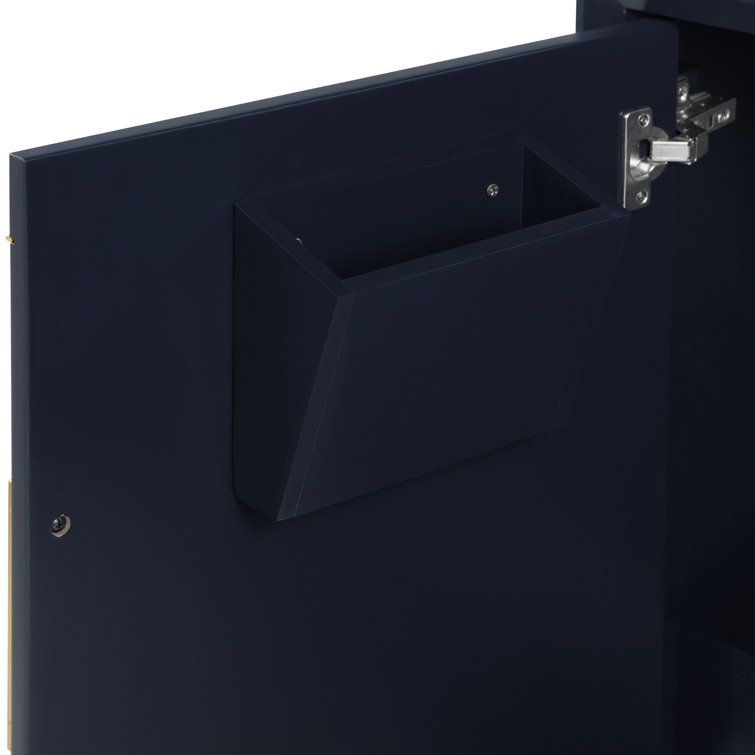 Gracie Pacific Blue 36" Single Freestanding Bathroom Vanity with Carrara Marble Top