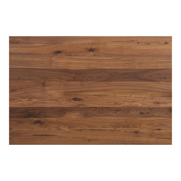Walnut Solid Wood Rectangular Dining Table for Six