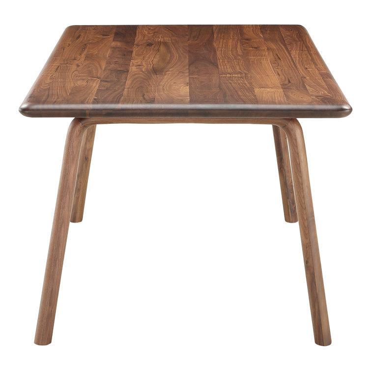 Walnut Solid Wood Rectangular Dining Table for Six