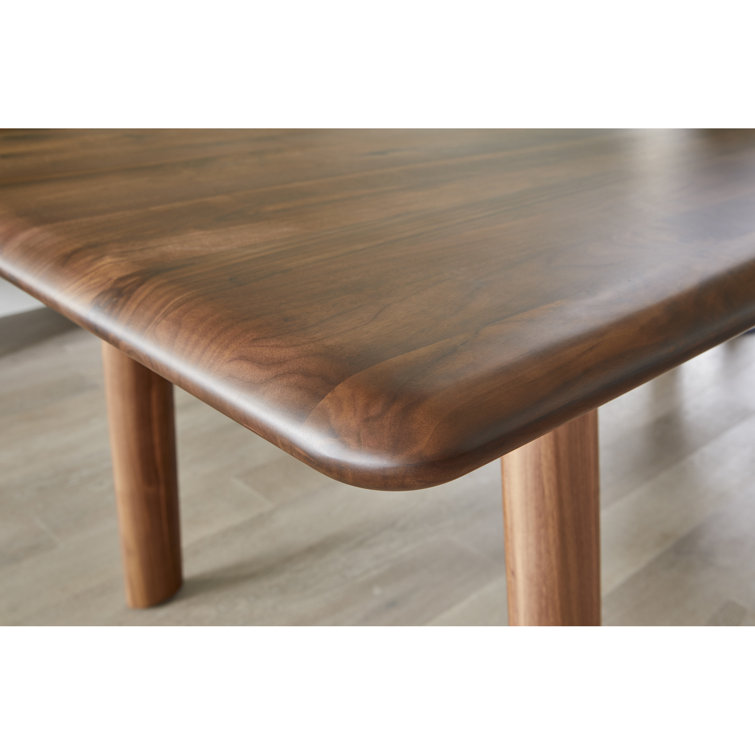 Walnut Solid Wood Rectangular Dining Table for Six