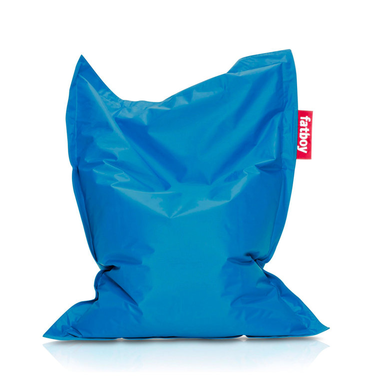 Medium Blue Nylon Water Resistant Bean Bag Chair