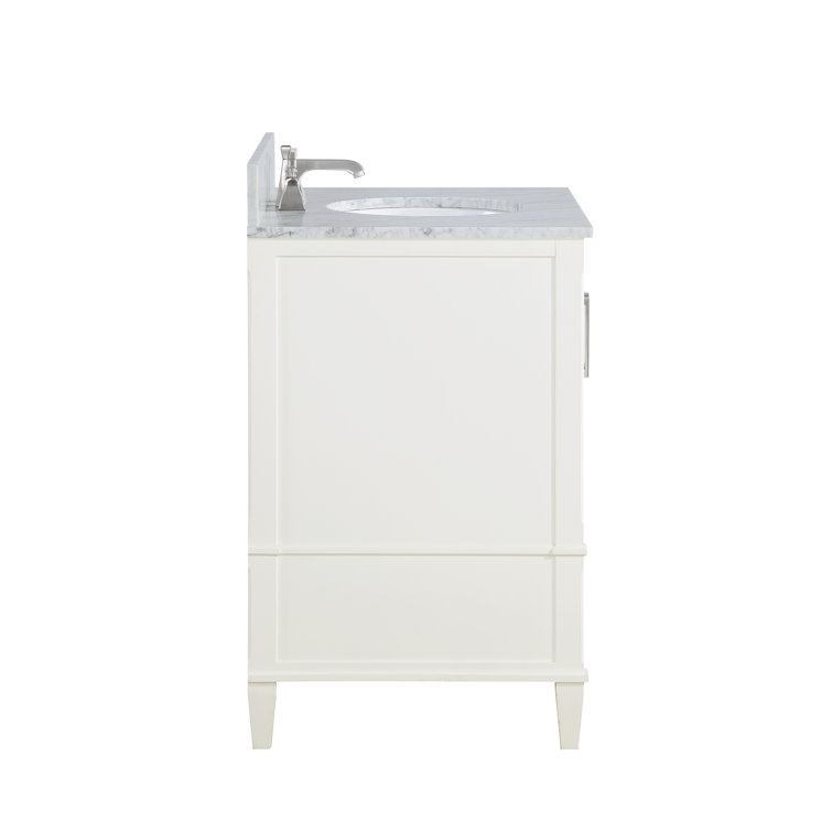Montauk Pure White 36'' Single Bathroom Vanity with White Granite Top