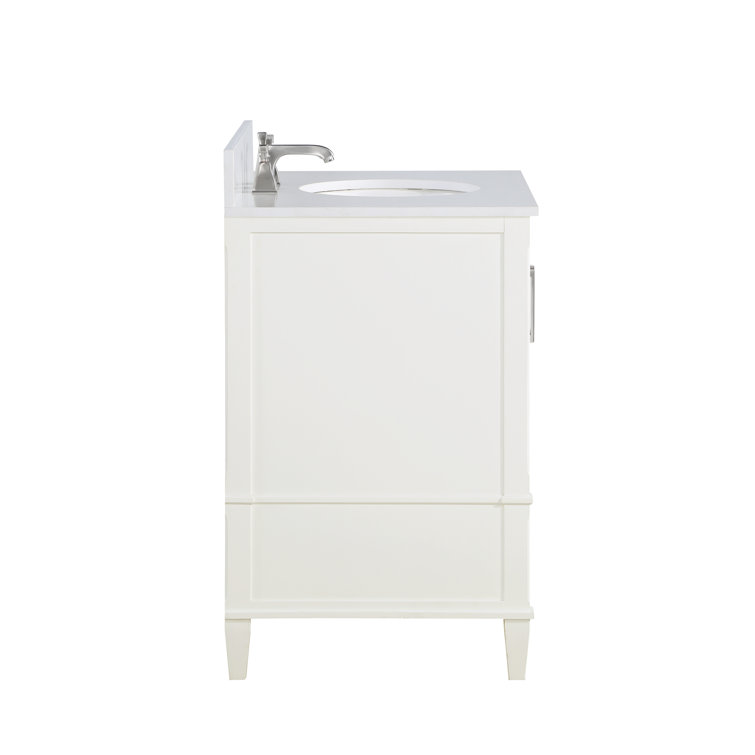 Montauk Pure White 36'' Single Bathroom Vanity with White Granite Top