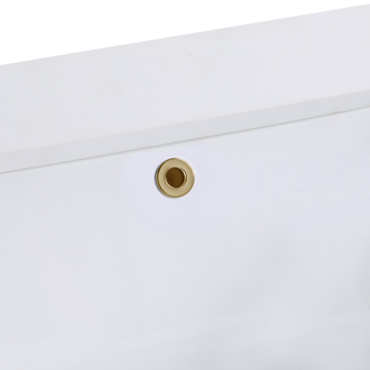 Terra Walnut 24'' Freestanding Bathroom Vanity with Satin Brass Frame