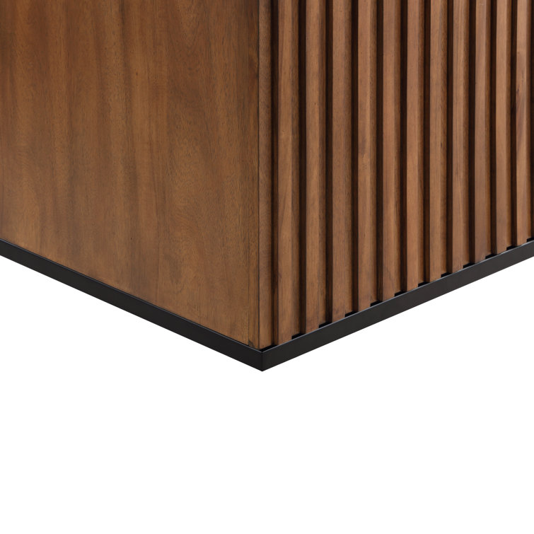 Walnut Matte Black Single Bathroom Vanity with White Quartz Top