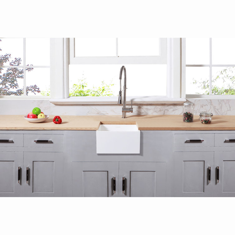Arcticstone Matte White Solid Surface 15-Inch Square Bar Sink