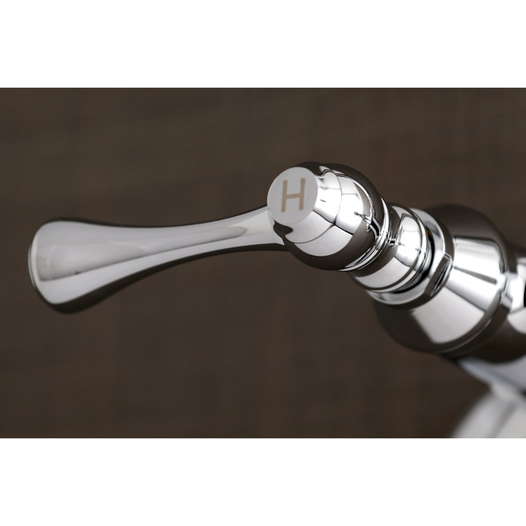 Polished Chrome Dual Handle Wall Mount Laundry Faucet