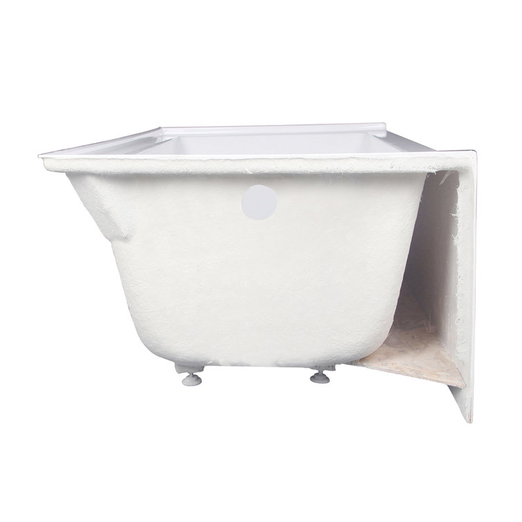 Aqua Eden 66-Inch White Acrylic Alcove Tub