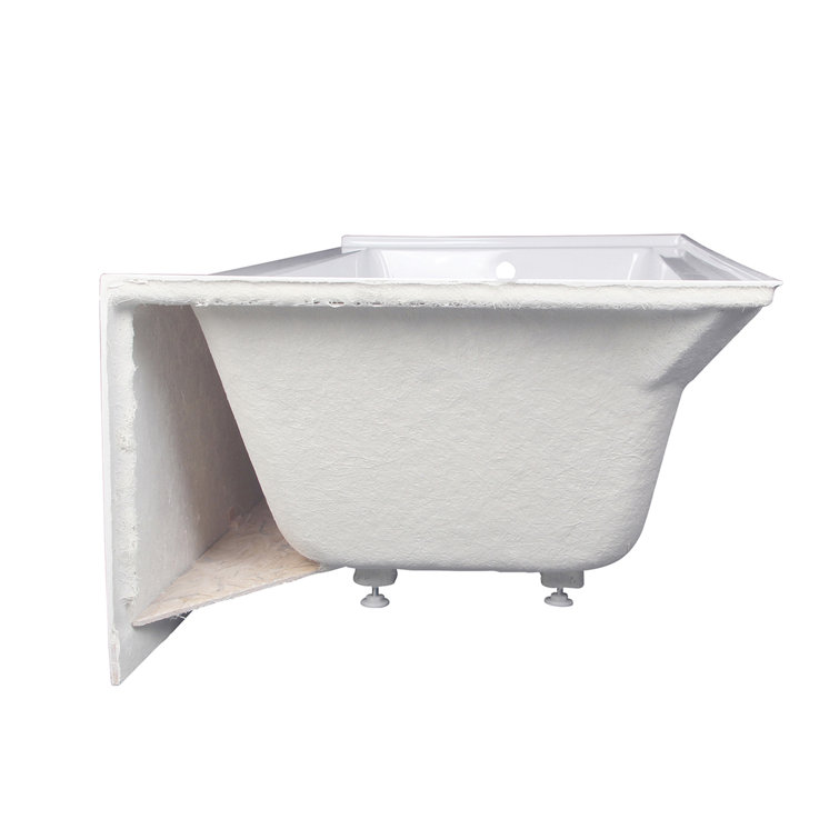 Aqua Eden 66-Inch White Acrylic Alcove Tub