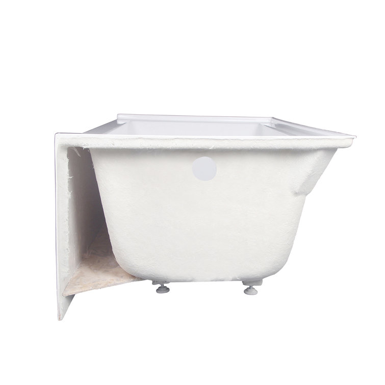Aqua Eden 66-Inch White Acrylic Alcove Tub with Right Drain