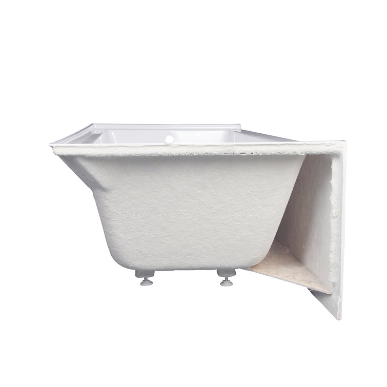 Aqua Eden 66-Inch White Acrylic Alcove Tub with Right Drain
