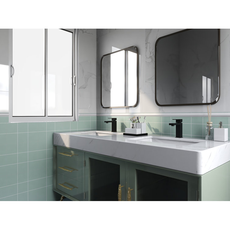 DeerValley 22" White Ceramic Rectangular Undermount Bathroom Sink