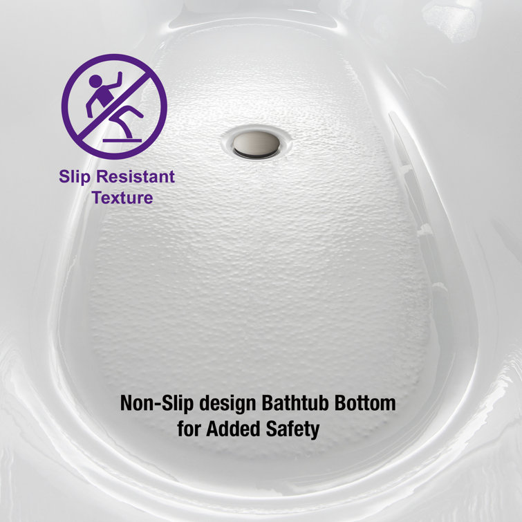 59'' White Acrylic Freestanding Rectangular Soaking Bathtub