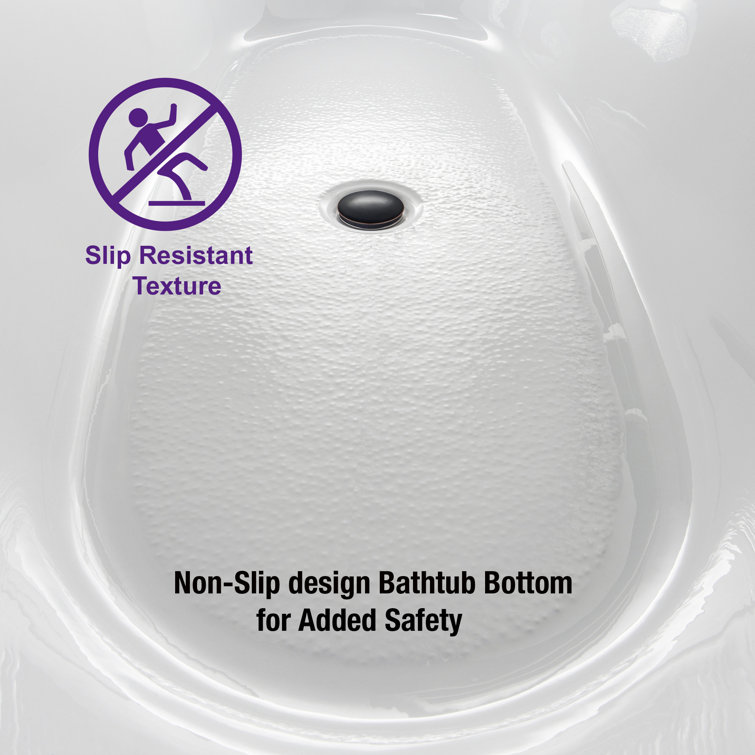 59'' White Acrylic Freestanding Rectangular Soaking Bathtub