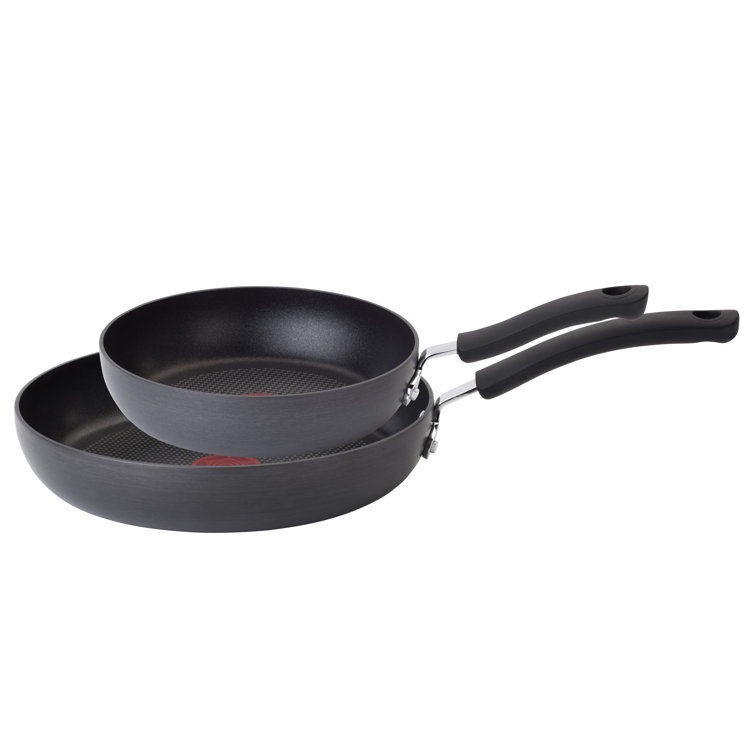 Ultimate Hard Anodized Nonstick Aluminum Fry Pan Set, Black