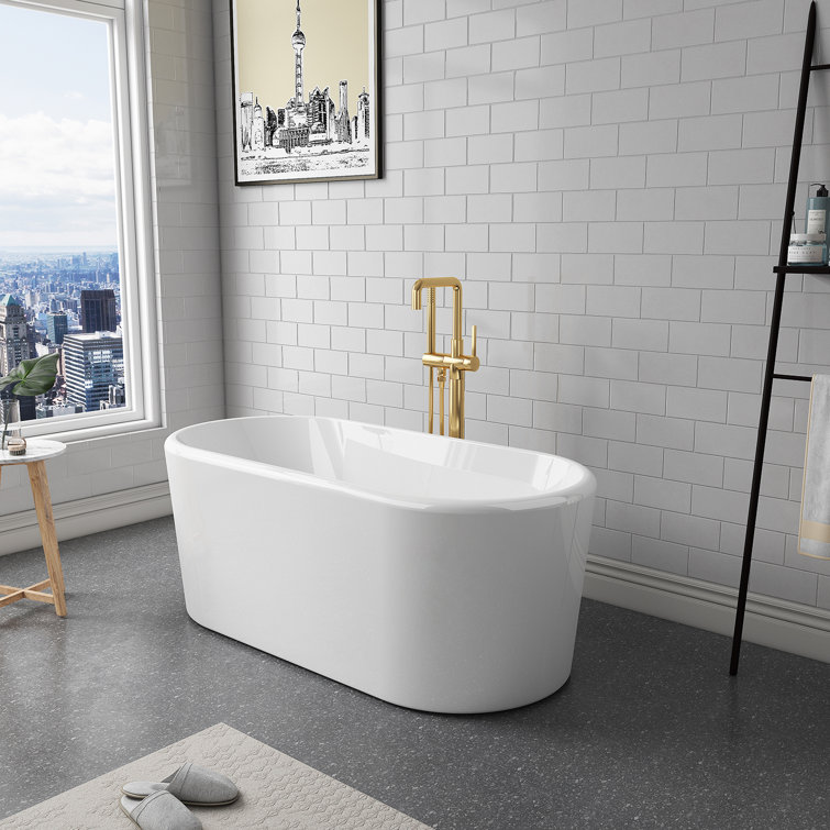 Caserta 67'' White Acrylic Freestanding Soaking Bathtub