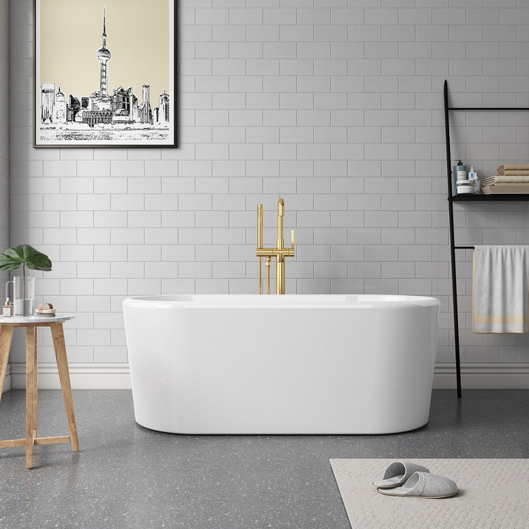 Caserta 67'' White Acrylic Freestanding Soaking Bathtub