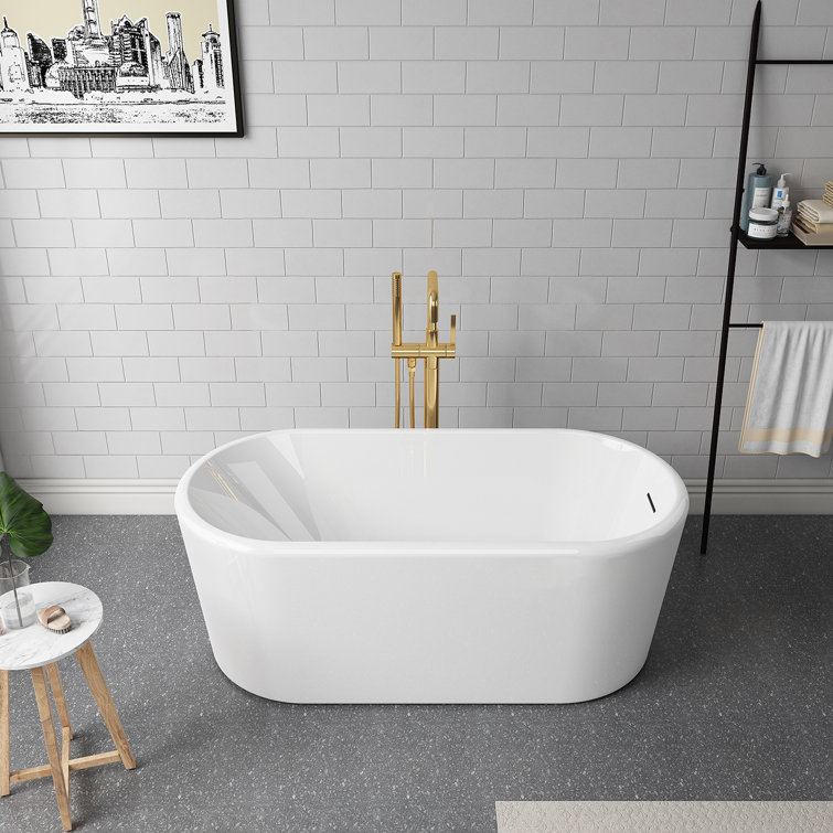 Caserta 67'' White Acrylic Freestanding Soaking Bathtub