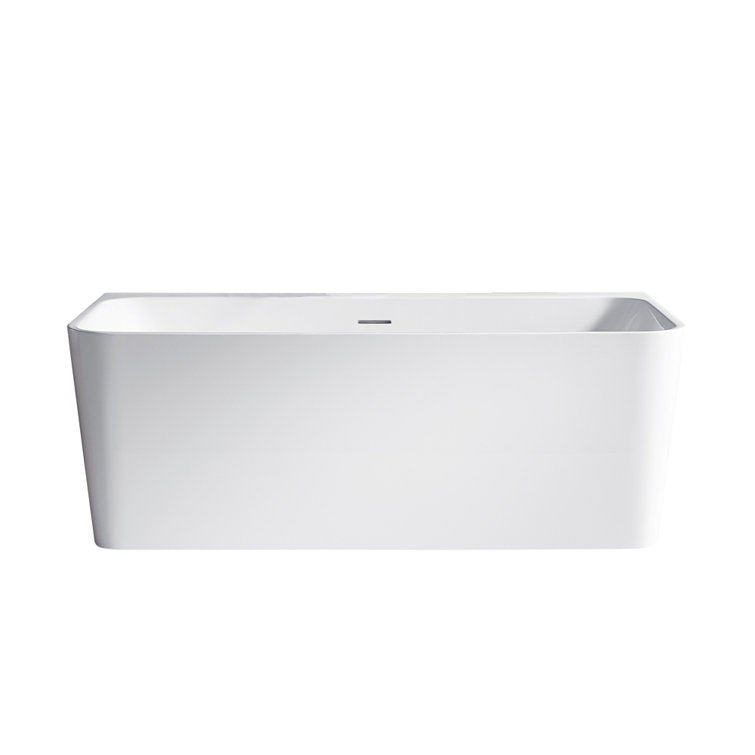 Dashiel 67'' White Acrylic Freestanding Soaking Bathtub
