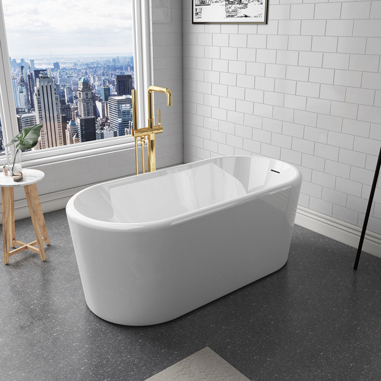 Caserta 67'' White Acrylic Freestanding Soaking Bathtub