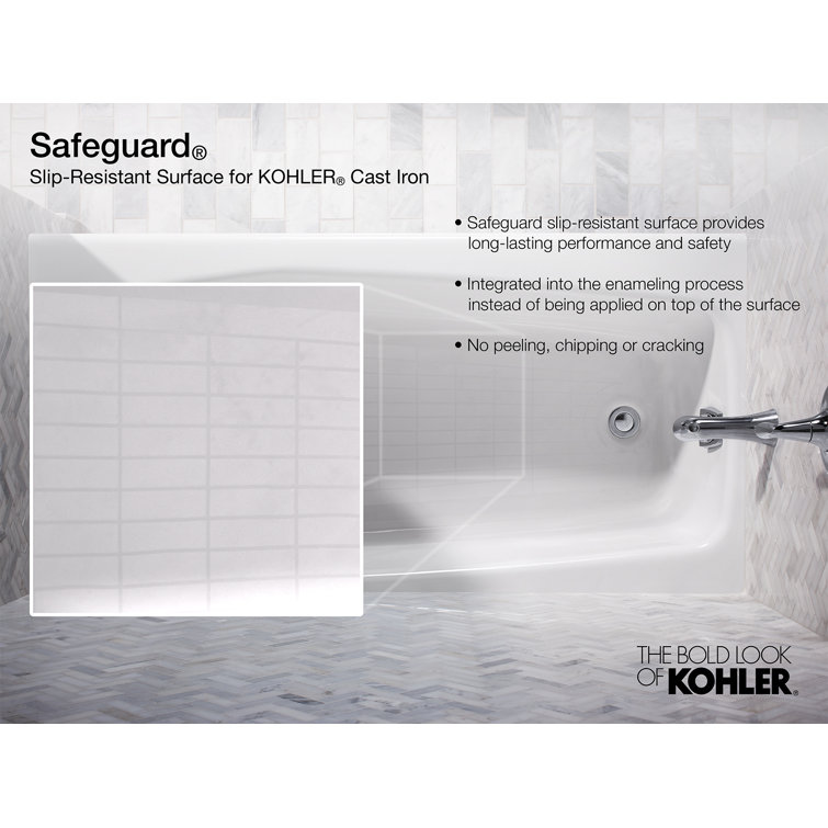 Bellwether 60-Inch White Cast Iron Alcove Bathtub