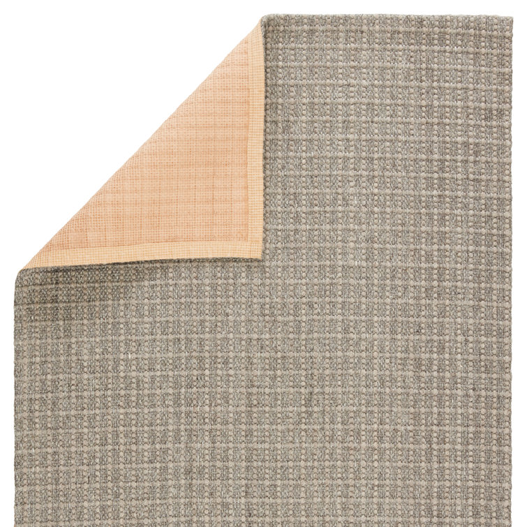 Handwoven Gray Wool and Sisal Area Rug with Subtle Stripe Pattern