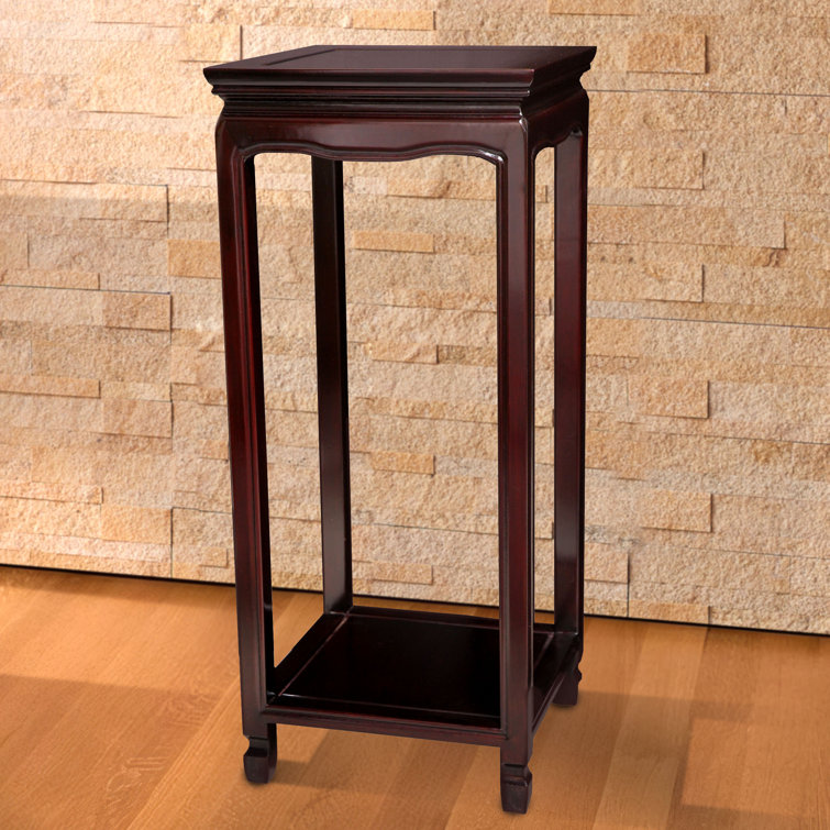 28" Dark Rosewood Handcrafted Traditional Square Plant Stand