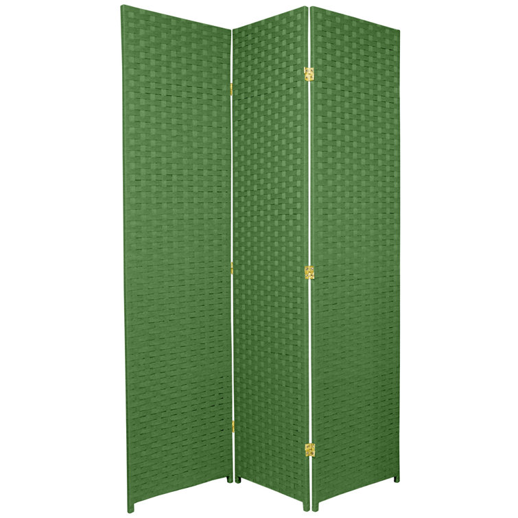 Light Green Woven Fiber 6 ft. 3-Panel Room Divider