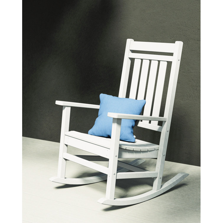 White Polywood Estate Rocking Chair with Arms