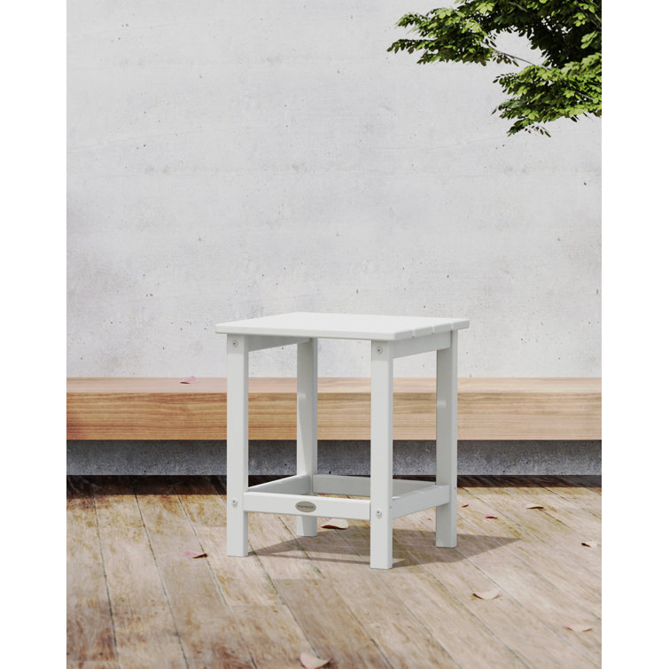 White Recycled Plastic 18" Outdoor Side Table