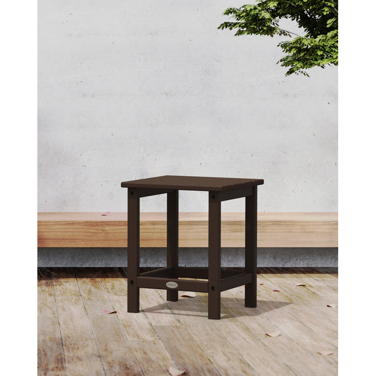 Mahogany 18" Outdoor Side Table with Recycled Lumber