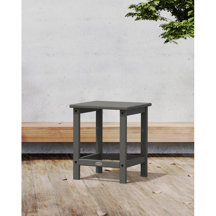 Slate Gray 18" Recycled Plastic Outdoor Side Table