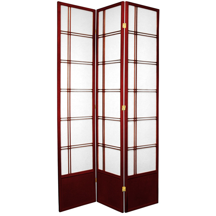 84" Natural Wood and Rice Paper Shoji Room Divider