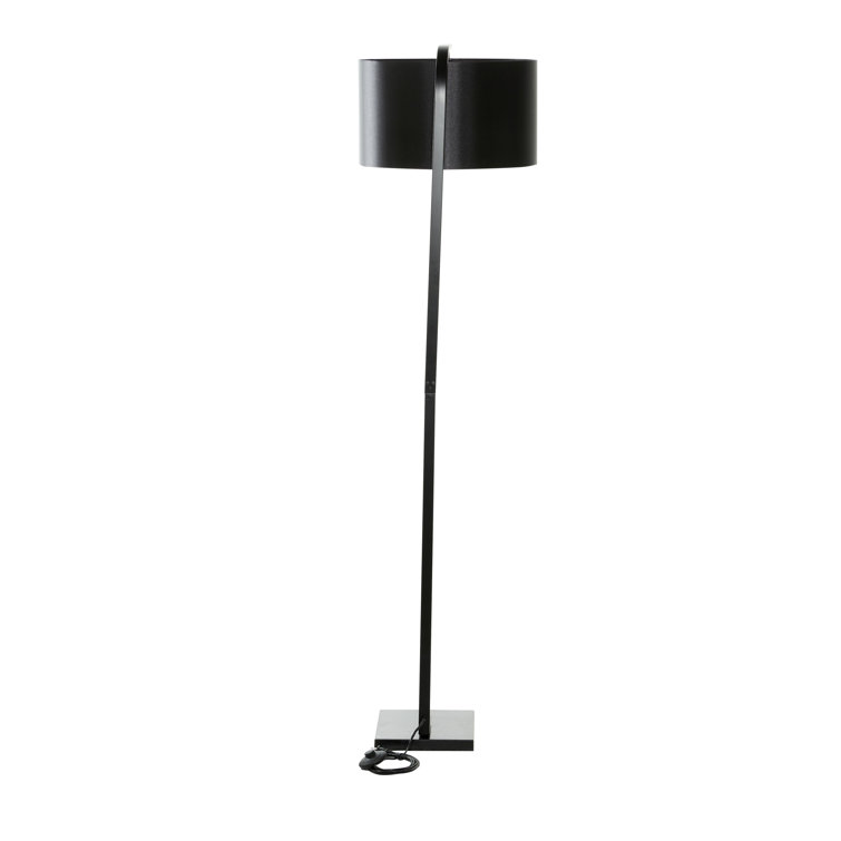 Dorian Black Metal Arc Floor Lamp with Marble Base