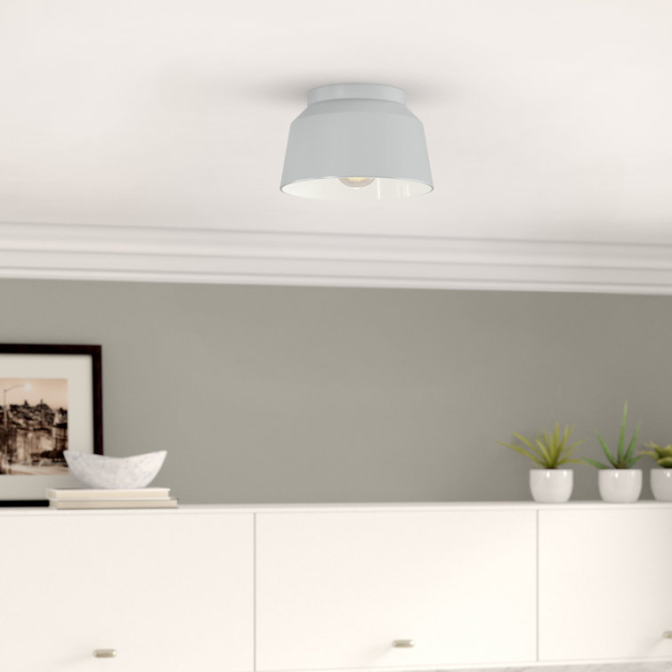 Dove Grey Aluminum LED Mid-Century Modern Flush Mount