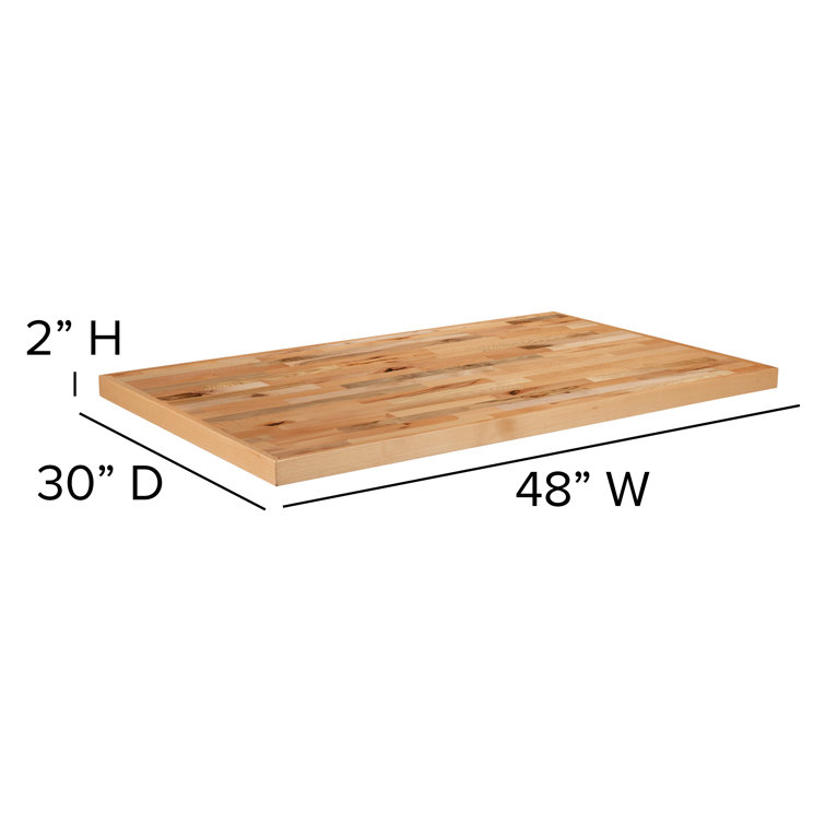 Eco-Friendly Rustic Reclaimed Wood 52" Butcher Block Tabletop