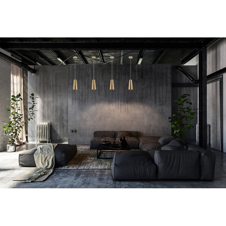 Brushed Gold LED Indoor/Outdoor Pendant Light