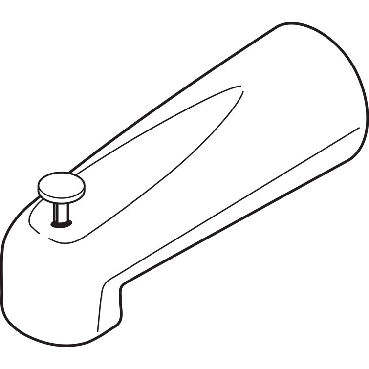 Polished Brass Wall Mounted Tub Spout with Diverter