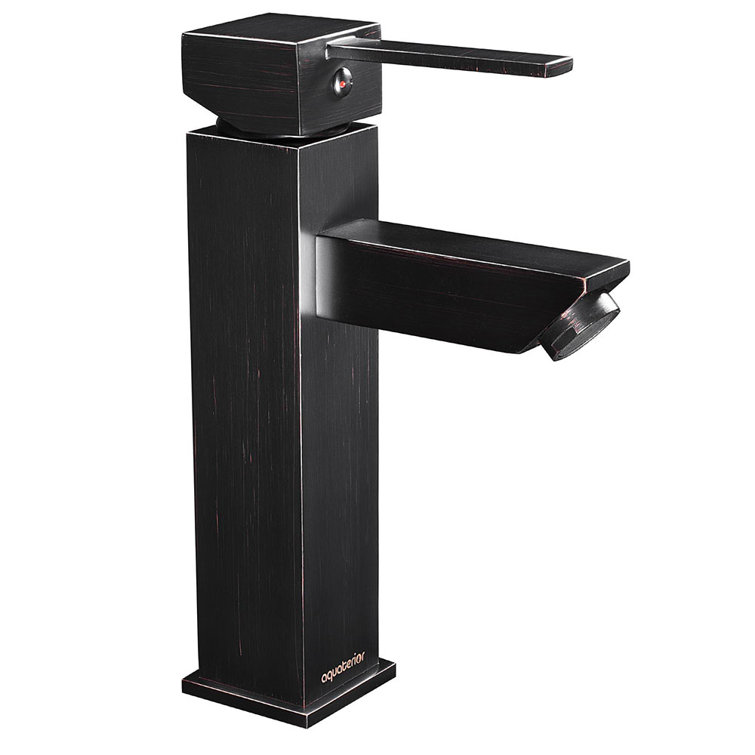 Oil Rubbed Bronze Single-Hole Bathroom Faucet with Lever Handle