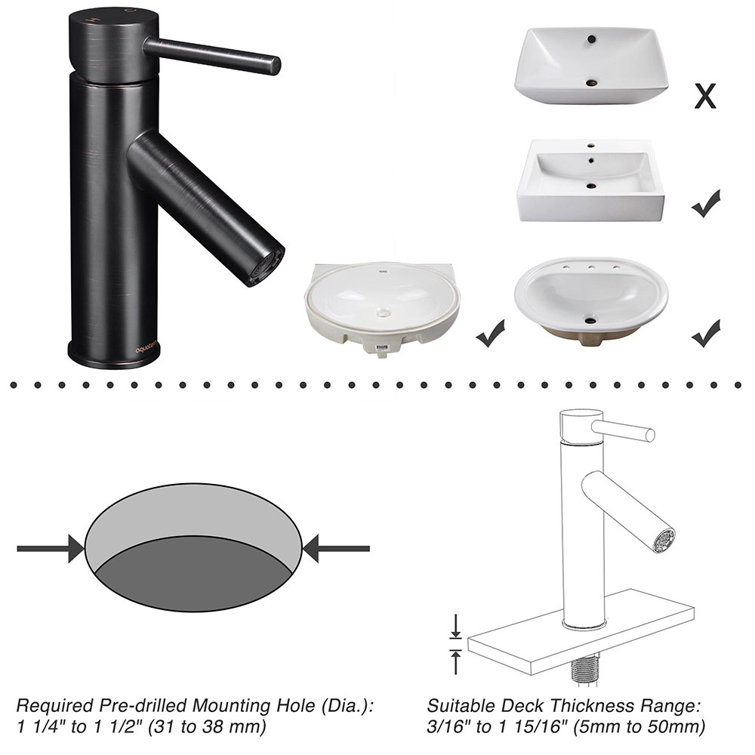 Oil Rubbed Bronze Single-Handle Bathroom Faucet