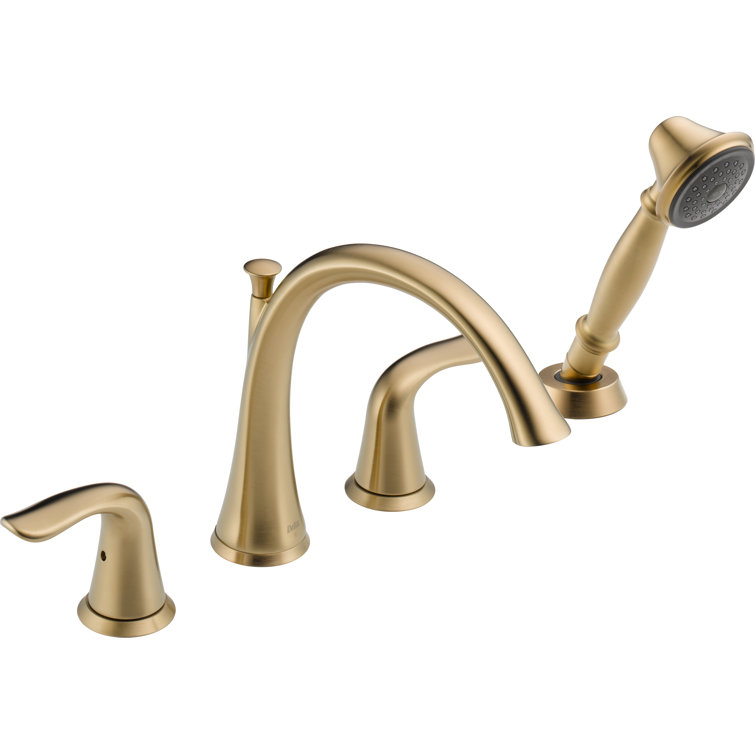 Elegant 16" Traditional Bronze Deck Mounted Roman Tub Faucet with Handshower