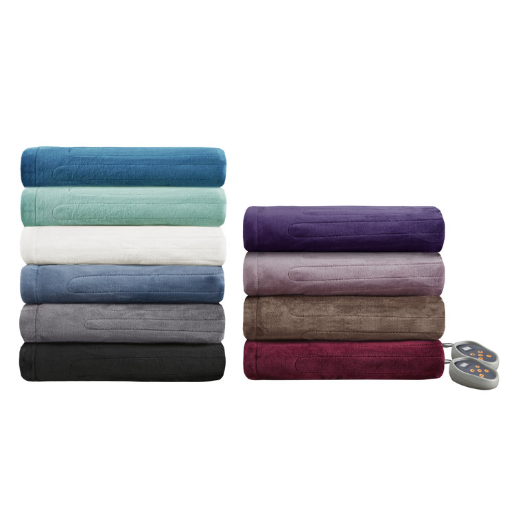 Queen Mink Plush Heated Blanket with Dual Controllers