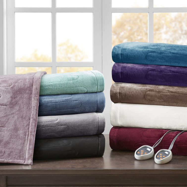 Queen Mink Plush Heated Blanket with Dual Controllers