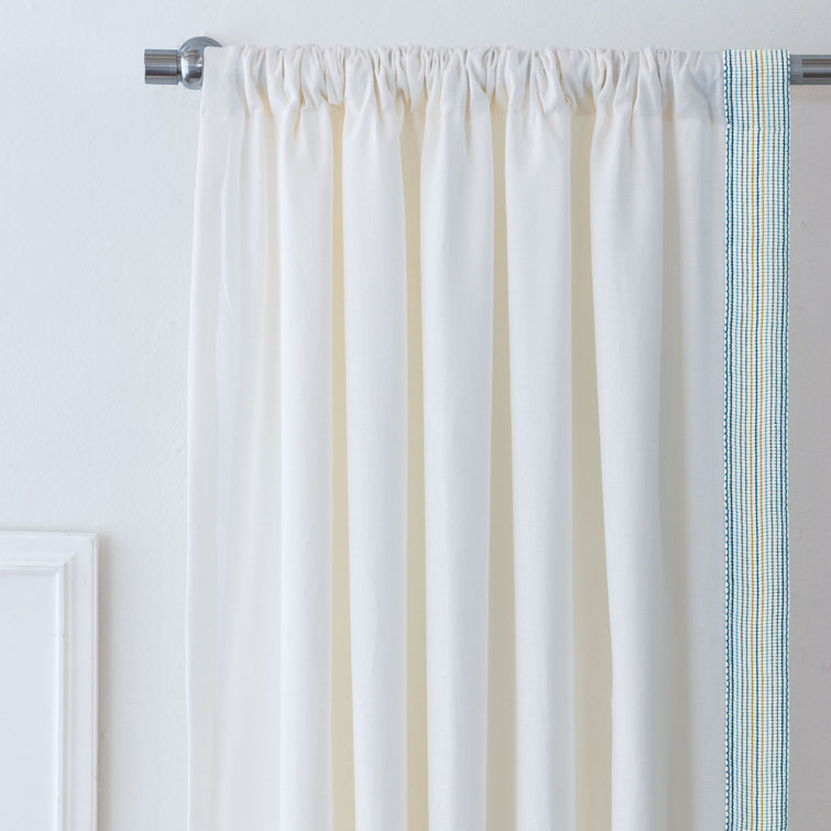 Ivory Linen Room Darkening Rod Pocket Curtain Panel
