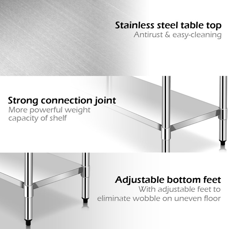 Stellar 36''x24'' Stainless Steel Commercial Kitchen Worktable
