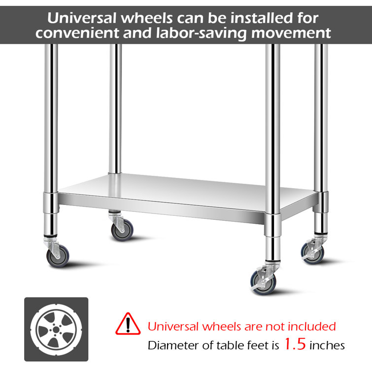 Stellar 36''x24'' Stainless Steel Commercial Kitchen Worktable
