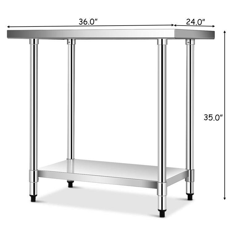 Stellar 36''x24'' Stainless Steel Commercial Kitchen Worktable