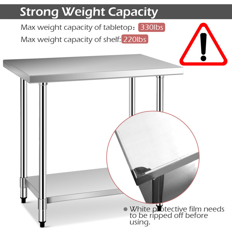 Stellar 36''x24'' Stainless Steel Commercial Kitchen Worktable