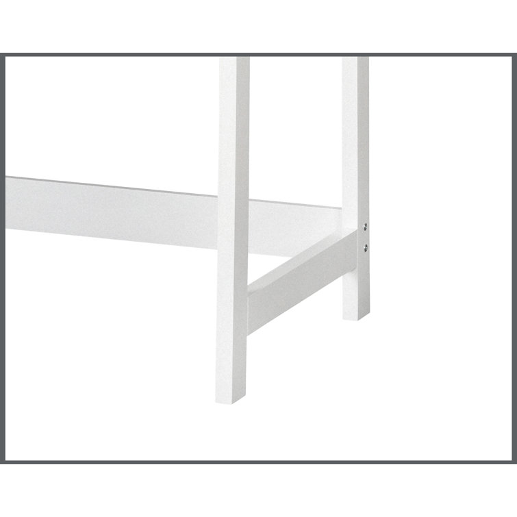 Transitional Two-Tone Oak and White Writing Desk with Drawer