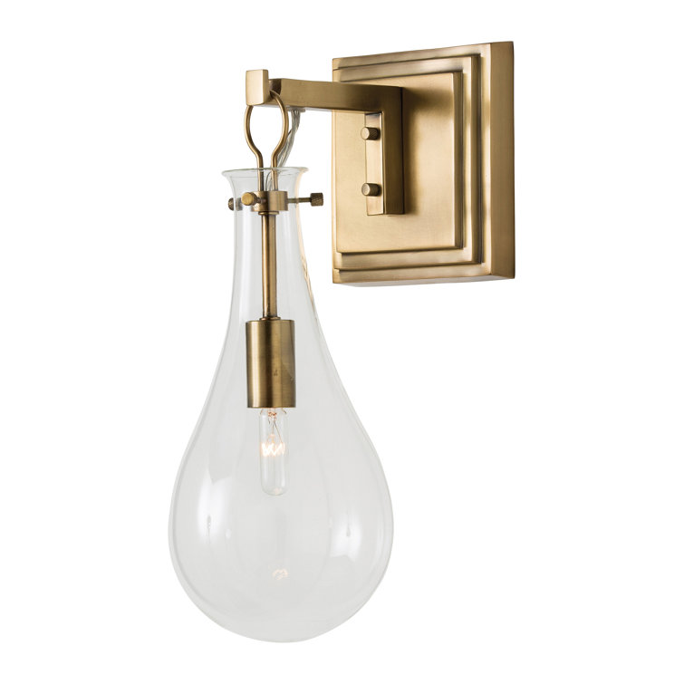 Antique Brass Sconce with Clear Glass Shade